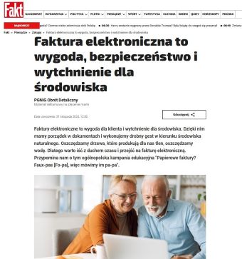 nagłówek publikacji na stronie fakt.pl